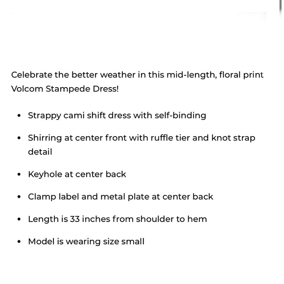 VOLCOM Hawaiian Floral Hibiscus Stampede Dress or Beach Cover - Picture 12 of 12